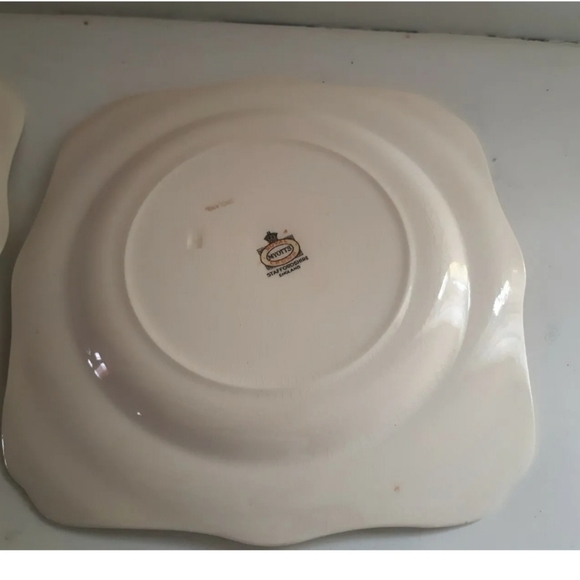 2 VTG Myotts Bouquet Royal Crown Staffordshire Square serving Platter or Plate - Picture 8 of 11